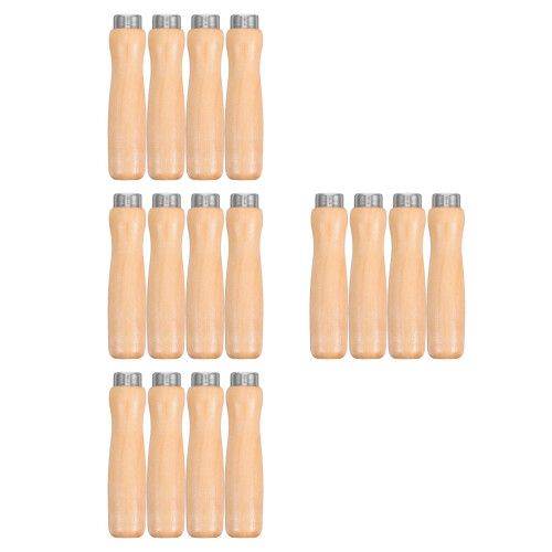 16Pièces Poignées En Bois Khaki Remplacement Pour Outils De Lime
