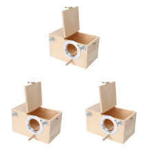 3Pièces Nids En Bois Artisanaux Anti-Rouille Usage Animaux