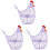 3Pièces Panier Métallique Violet Oeufs Décor Cuisine Polyvalent 1