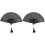 2Pièces Éventail Pliable Bambou Noir Style Chinois Décoratif 1