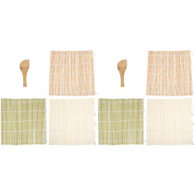 2Ensembles Kit Sushi Maison Bambou Lisse Accessoires Colorés