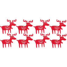 8Pièces Porte-Couverts Tissu Rouge, Déco Festive Rangement