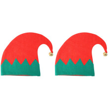 2Pièces Chapeaux De Noël Rouge En Velours Pour Soirée Costume