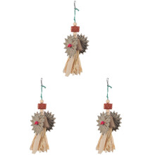 3Pièces À Suspendre En Bois Pour Perroquets Accessoire Coloré