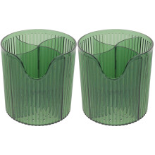2Pièces Organisateur Vert Pinceaux Cosmétique Bureau