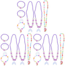 9Ensembles Bijoux Pour Filles Colliers Et Bracelets Colorés Résine