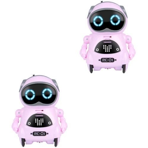2Pièces Robot Rc Mini Rose Intelligent Éducatif Lumière LED