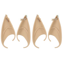 2Paires Boucles Oreilles Cosplay Beige Latex Costume Durable