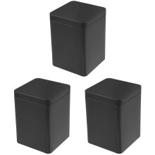 3Pièces Boîtes De Conservation Carrées Noir Pour Bonbons