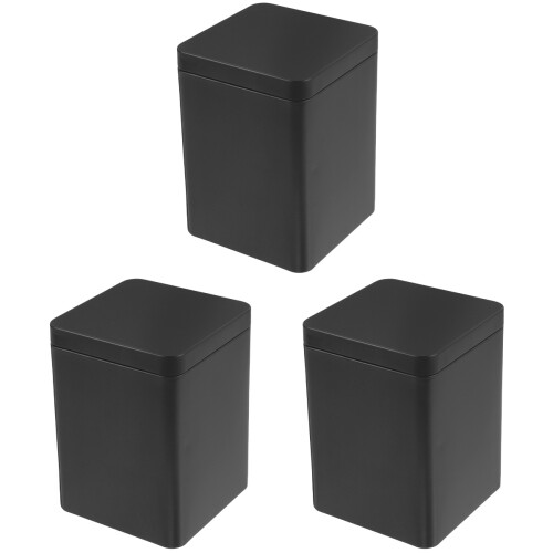3Pièces Boîtes De Conservation Carrées Noir Pour Bonbons