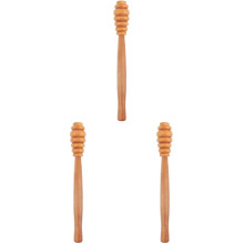 3Pièces Cuillères À Miel En Bois Marron Design Élégant