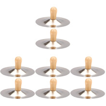 8Pièces Cymbales Doigts Métal Argent Bois Sonorité Pure Pour Enfants