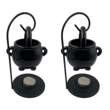 2Pièces Fondoir Cire Céramique Noir Idéal Chambre Café