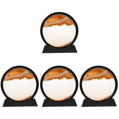 4Pièces Sablier 3D Décor De Table Sable Liquide Artistique