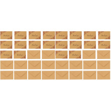 20Pièces Cartes Marron Kraft Élégantes Pour Remerciements Et Mémos