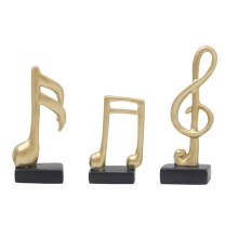 3Pcs Music Note Decor, Gifts Musical Figurine Modern Statue Sculpture, Table Centerpiece Crafts Home Arts,Gold