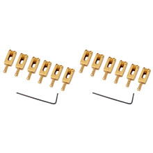 12Pièces Selles En Laiton Dorées Compensées Pour Guitare Avec Clé