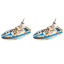 2Pièces Casse-Têtes Bois 3D Multicolores Pour Enfants Apprentissage