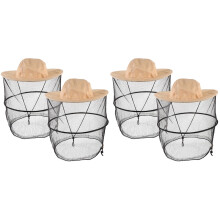 4Pièces Chapeau Apiculteur Professionnel Beige En Polyester