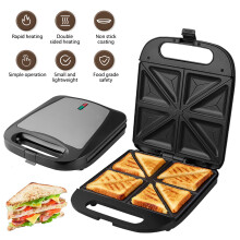 (black) Large Toastie Maker – Sandwich Toaster 4 Slice with Non-Stick Plates, Deep Fill Toastie Machine for Grilled Cheese,