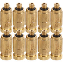 10St Messing Misting Nozzles Met Zelfafdichtende Ring, Goudkleurig
