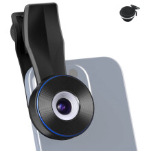 Lente de Microscópio de Bolso 45X com Clipe para Lente de Celular de Rosca de 17 mm e Luz LED com 2 Níveis de Brilho para o Mundo Microscópico