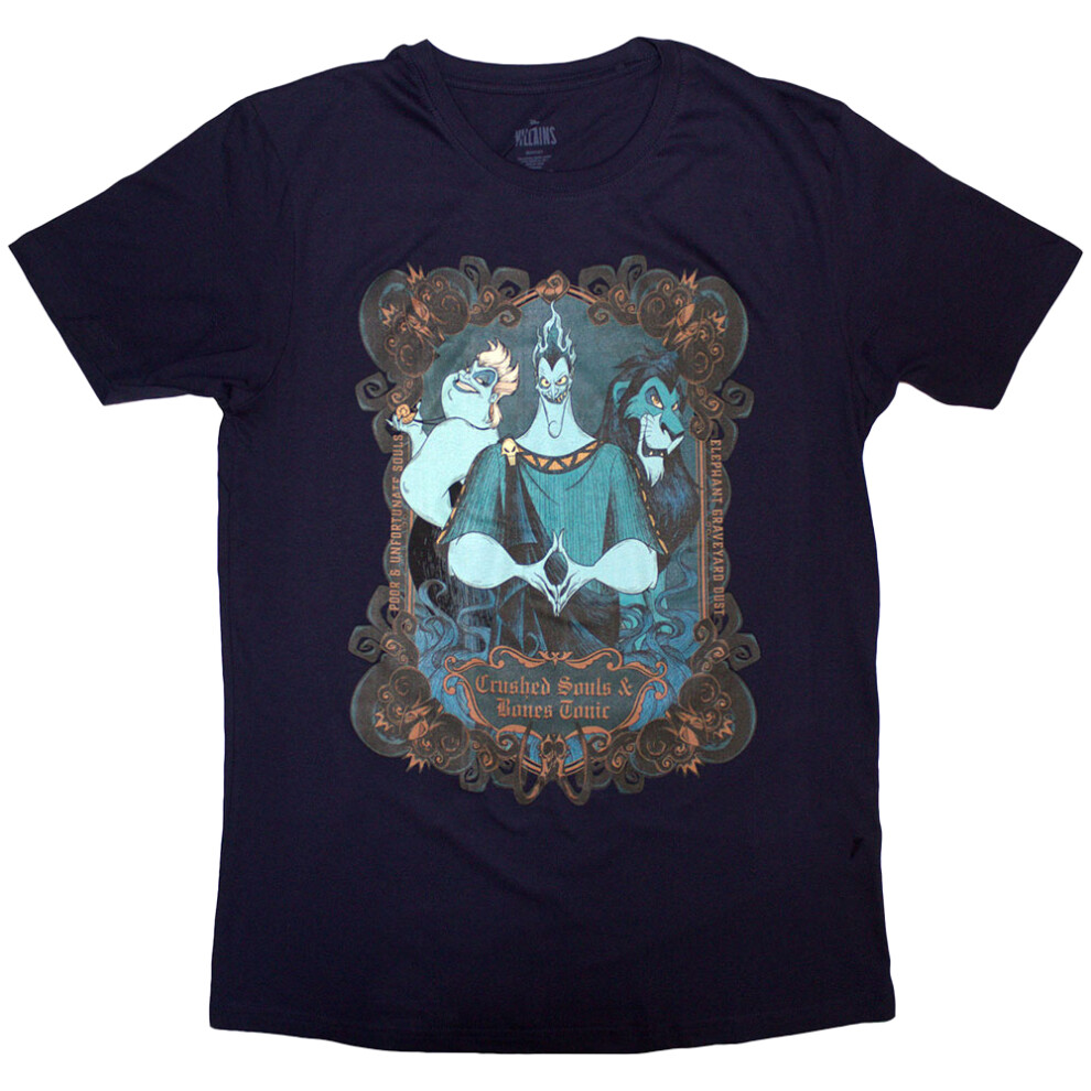 Disney (S, Navy Blue) Unisex Adult Villains Crushed Souls T-Shirt