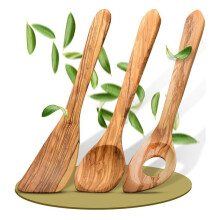 Handcrafted Olive Wood Cooking Spoon & Spatula, Practical Wooden Utensils Last for So Long,Wooden Cooking Spoons