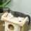 Kleiner Katzenbaum mit Jutematte und Spielball, Beige 6