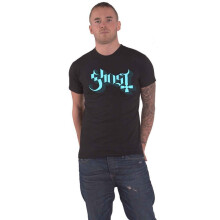 (M, Black/Blue/Grey) Ghost Unisex Adult Keyline Logo T-Shirt