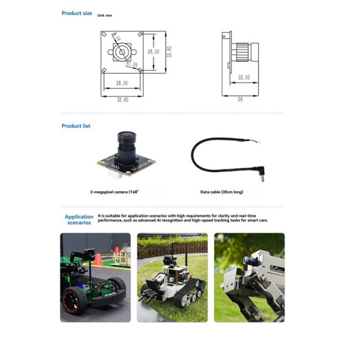 Módulo de Cámara USB de 2MP OV2710 1080P HD AI Vision Gran Angular Placa Sin Controladores para Raspberry Pi Jetson  Robot Car Kit 1