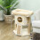 Kleiner Katzenbaum mit Jutematte und Spielball, Beige 3