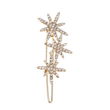Gouden Fashion Haarclips Sneeuwvlok Crystal Haarpinnen