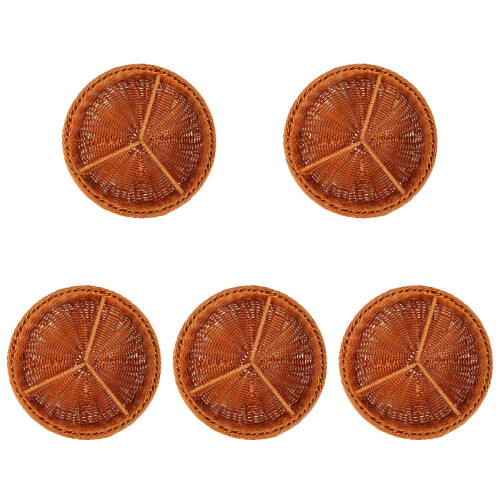5Pièces Corbeille Décorative Tressée Marron Clair Résistante