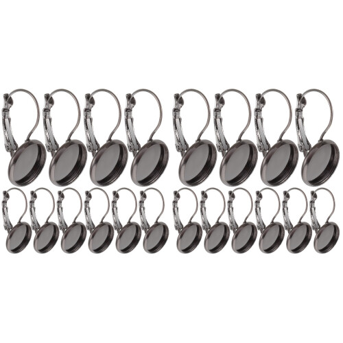 40Pièces Accessoires Boucles D'oreilles Fer Noir Pour