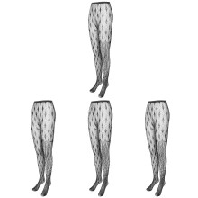4Pièces Collants Résille Femme Noir Taille Motif