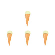 4Pièces Glace Faux PVC Vert Modèles Décoratifs Pour Photos