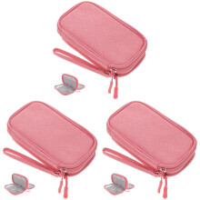 3Pièces Organiseur Câbles Rose Voyage Multiusage Compact