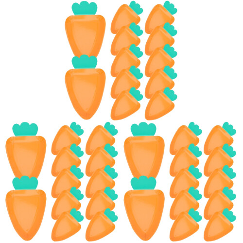 36Pièces Assiettes Carotte Orange Usage Unique Pour Buffet