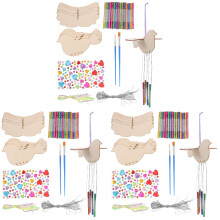 3Ensembles Kit Carillons Vent Bois Acier Pour Balcon Et Jardin