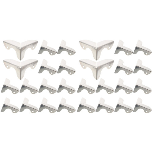 32Pièces Protections D’angles En Métal Argenté Pour Boîtes
