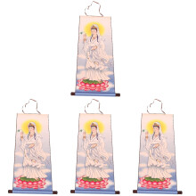 4Pièces Tableau Suspendu Guanyin En Tissu Décoration Murale