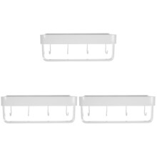 3Pièces Étagère Flottante Aluminium Salle De Bain Crochets