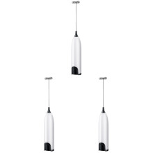 3Pièces Mixeur Électrique Portable Œufs Liquide Plastique