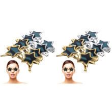 8Pièces Lunettes Étoile En PVC Multicolores Pour Fête Adulte
