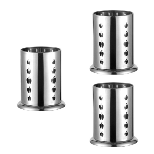 3Pièces Support Baguettes Couverts Acier Inoxydable Élégant Argenté