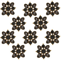 30Pièces Ornements Alliage Noir Strass DIY Accessoires Costume Robe