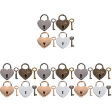 16Pièces Cadenas Cœur Métal Colorés Pour Tiroirs Journaux