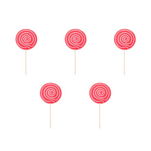 5Pièces Sucettes Simulées Rouge Décor Photographie Bricolage Enfants