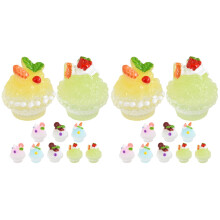 20Pièces Mini Glaces Décoratives Résine Pour Maison De